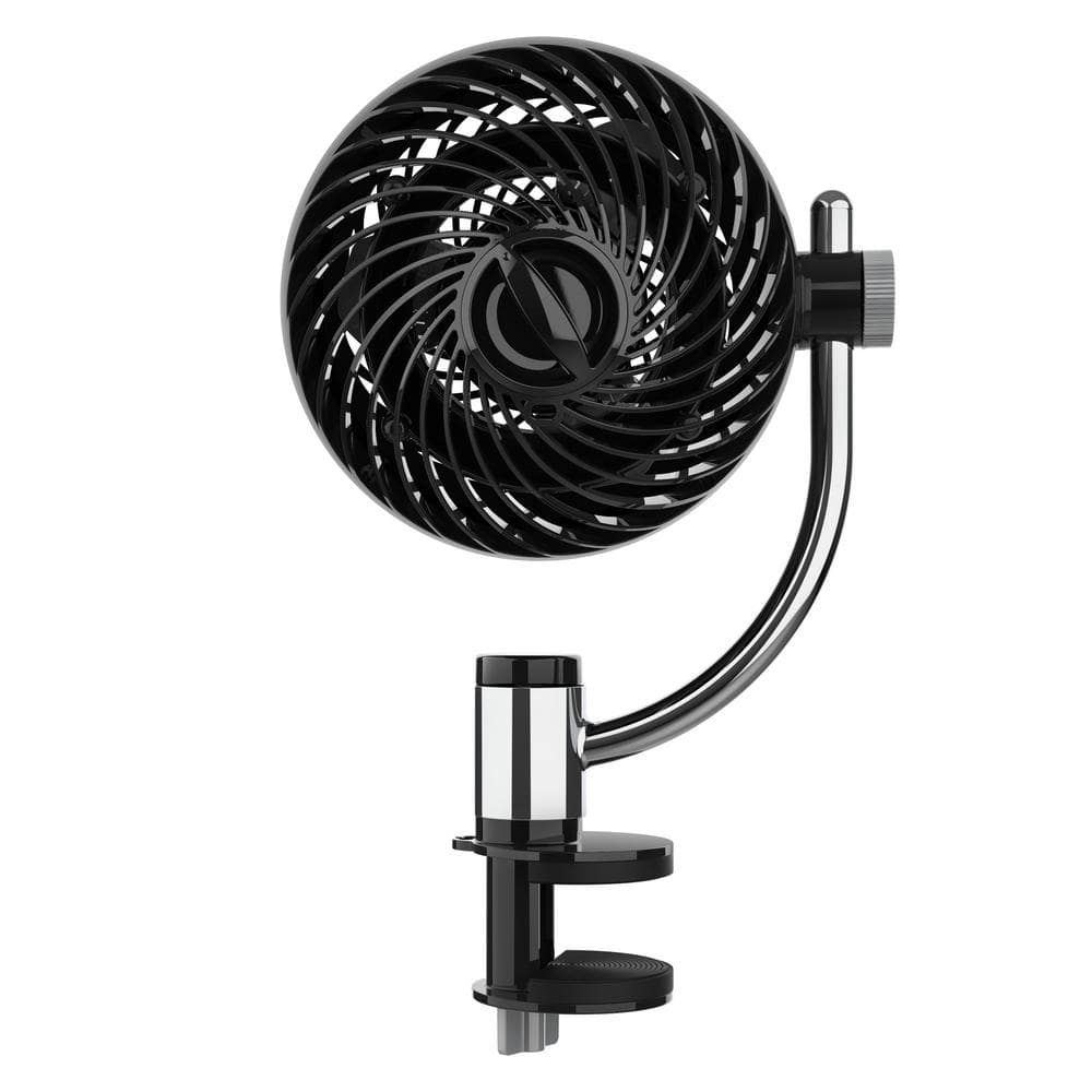 Black Metal Adjustable Desk Clip Fan with Three Speeds