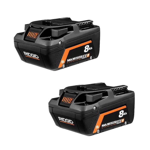 RIDGID 18V 8Ah tabless batteries · 2-pack