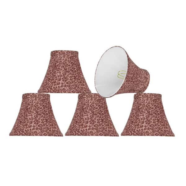 Aspen Creative Corporation 6 in. x 5 in. Red Leopard Pattern Bell Lamp Shade (5-Pack)