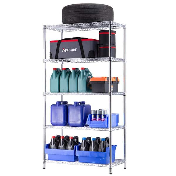 ORGANIZE IT ALL 15.87 in. x 18 in. x 12.75 in. Chrome Wire 3-Tier Can  Storage Rack NH-1866W-1 - The Home Depot