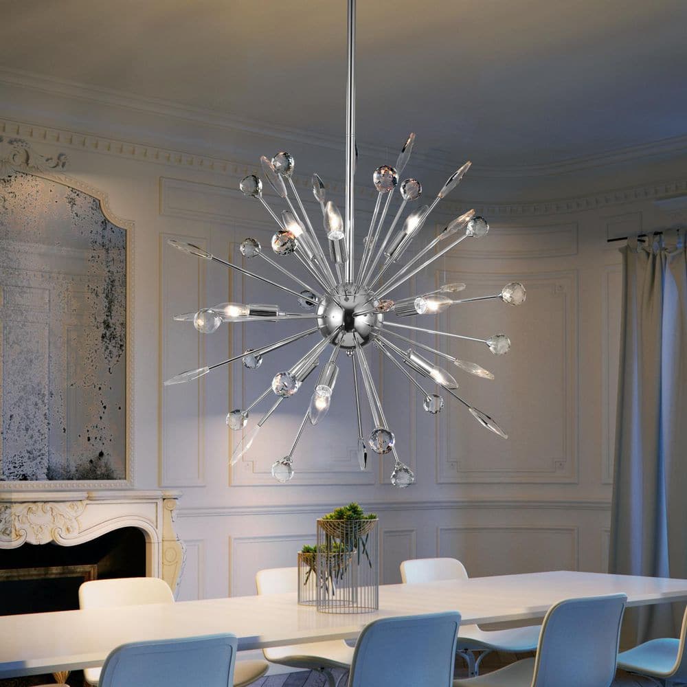 Calzada 8-Light Chrome Crystal Sputnik Chandelier