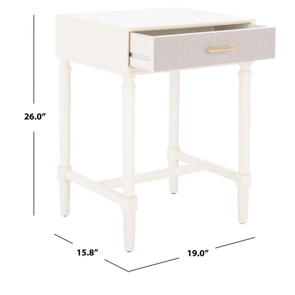 Estella White Wood 1-Drawer Accent Table with Storage