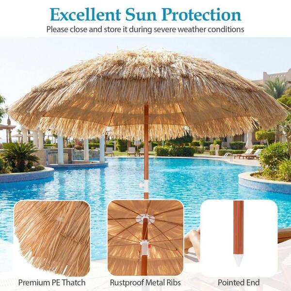 blue patio umbrella replacement Bellrino Decor Strong & Thick Patio Outdoor Cover Top for 7.5ft 6 Ribs Umbrella