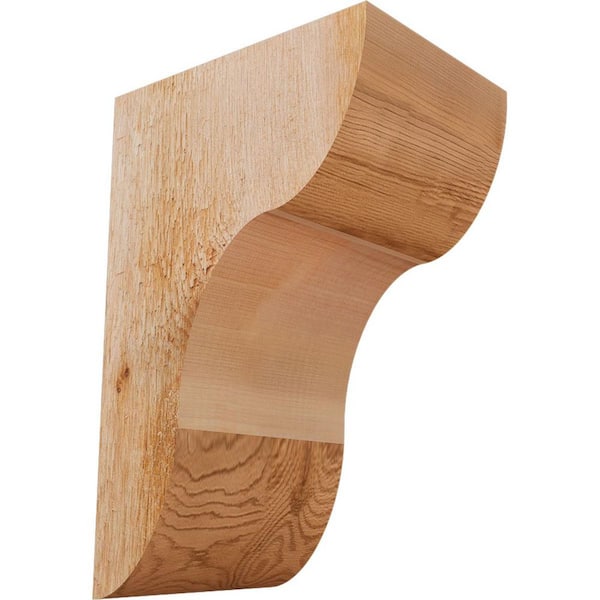 Ekena Millwork 6 in. x 8 in. x 12 in. Western Red Cedar Carmel Rough Sawn Corbel