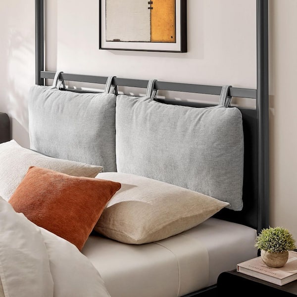 Marlowe Charcoal Black 4-Poster Canopy Metal Frame King Platform Bed