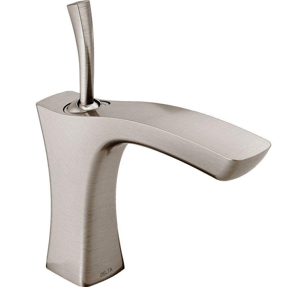 Delta Tesla Single Hole SingleHandle Bathroom Faucet in Stainless 552LFSSLPU The Home Depot