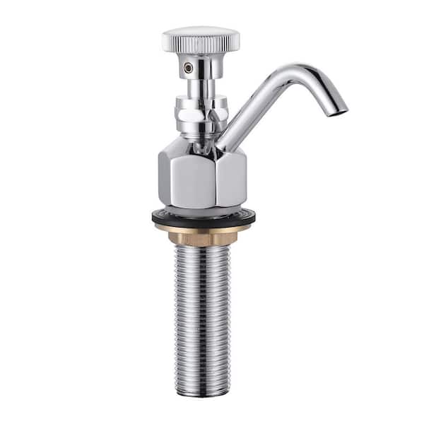 Deck Mount Single Handle Brass Standard Kitchen Faucet, Dipper Well Faucet with Quick Connector in Polished Chrome