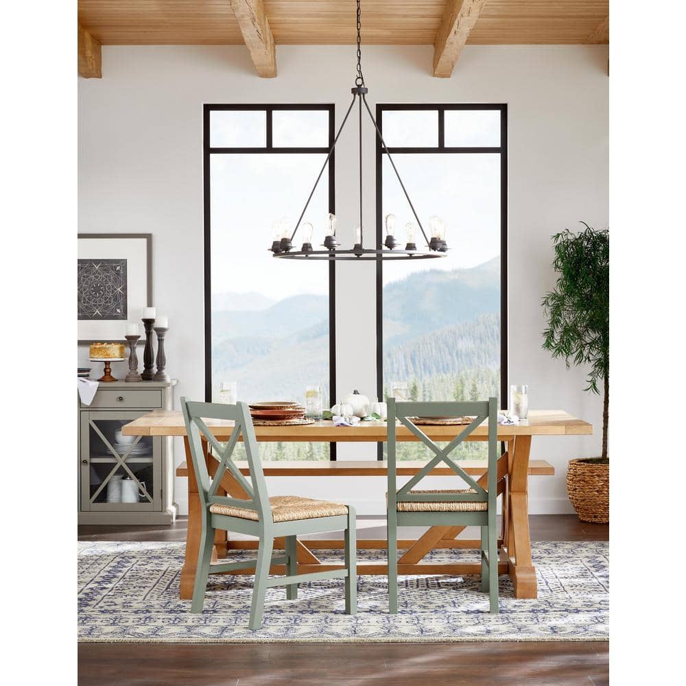 Graphite 36" Industrial 9-Light Steel Chandelier