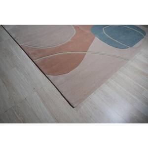 Multicolored 6 ft. x 9 ft. Hand-Tufted Wool Contemporary Modern Rug Area Rug