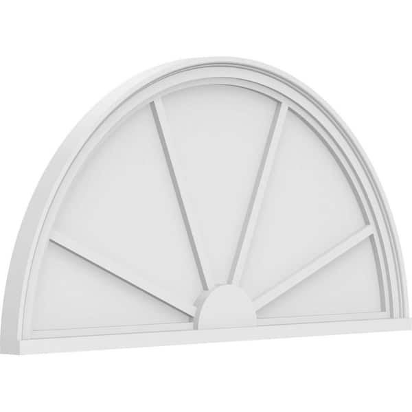 2 in. x 42 in. x 21 in. Half Round 4-Spoke Architectural Grade PVC Pediment Moulding