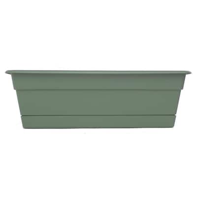 Dura Cotta 30 in. L x 7.5 in. W x 5.75 in. H 16 qts. Rectangular Basil Indoor/Outdoor Plastic Window Box Planter