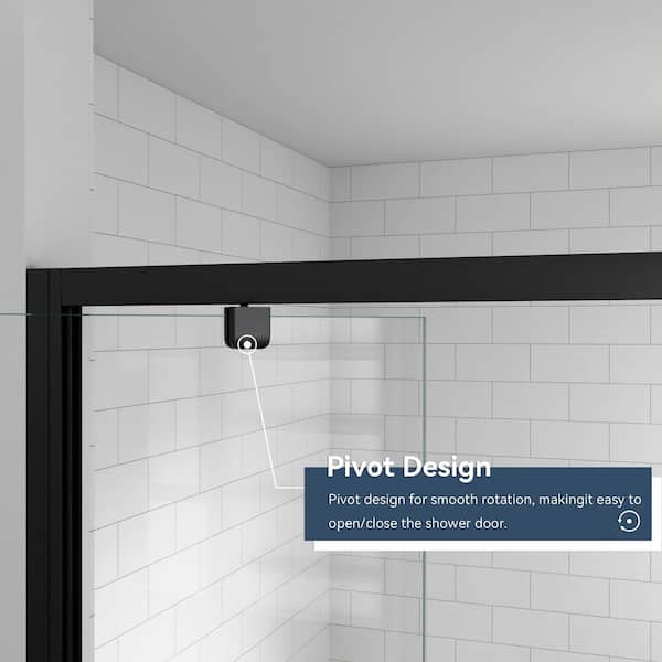 mortix 30 in. W x 72 in. H Pivot Framed Swing Shower Door in