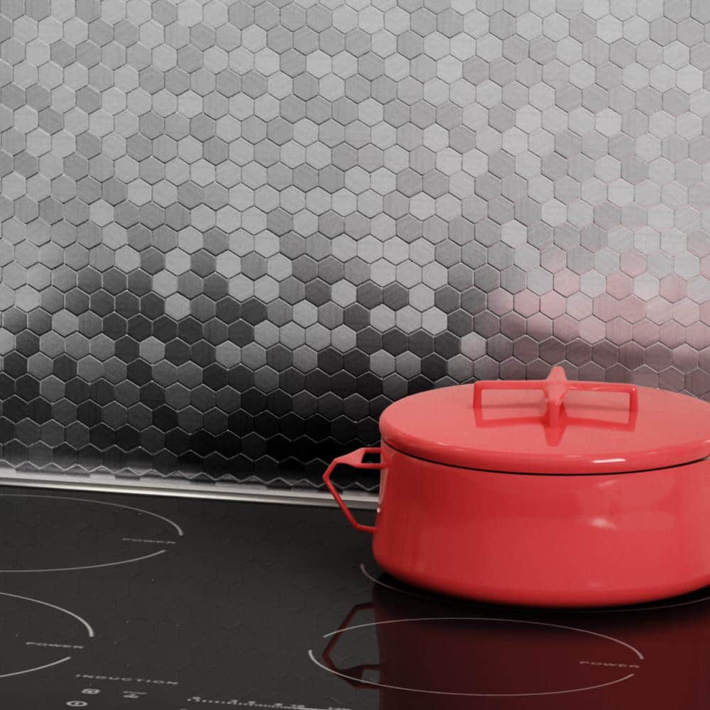 Hexagonia Peel & Stick Aluminum Honeycomb Mosaic Tile