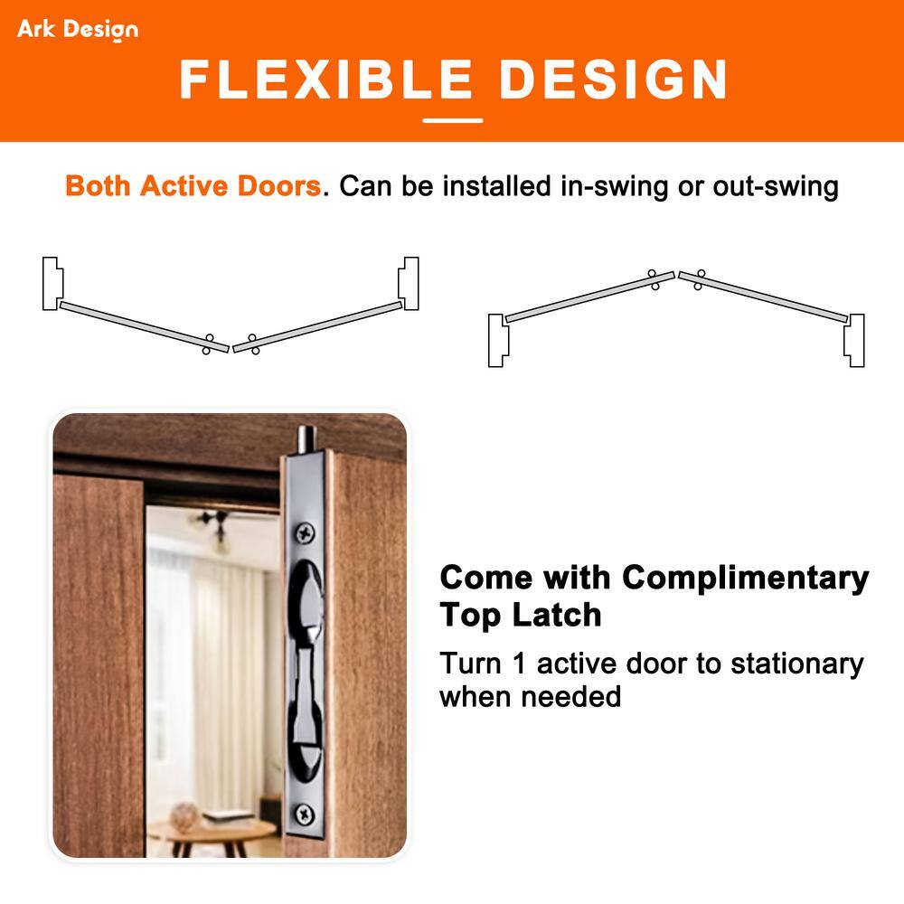 56 in. x 80 in. White Frosted Glass Solid Core MDF Double Prehung French Door