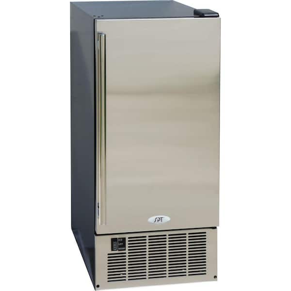 SPT 14.6 in. 50 lb. Built-In Ice Maker in Stainless and Black