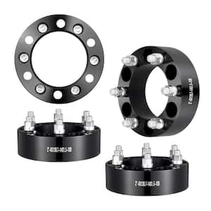 2 in. 6 in. x 5.5 in. Wheel Spacers Wheel Adapters 6 Lug Forged Spacer 4 pcs Black