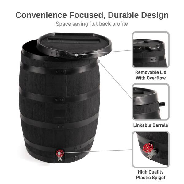thumbnail image 2 of RTS Home Accents 55-Gallon Rain Barrel Stand - Made From 100% Recycled Material, Sturdy Eco-Friendly Foundation 2 of 12