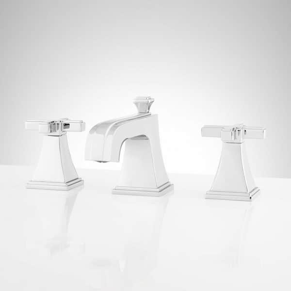 SIGNATURE HARDWARE Pinecrest 8 in. Widespread Double Handle Bathroom Faucet in Chrome
