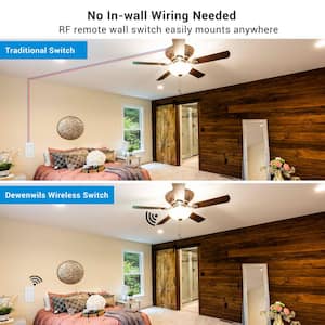 125-Volt Wireless Remote Control Light Switch and Receiver Kit for Ceiling Lights, Fans, Lamps, 100 ft. RF Range