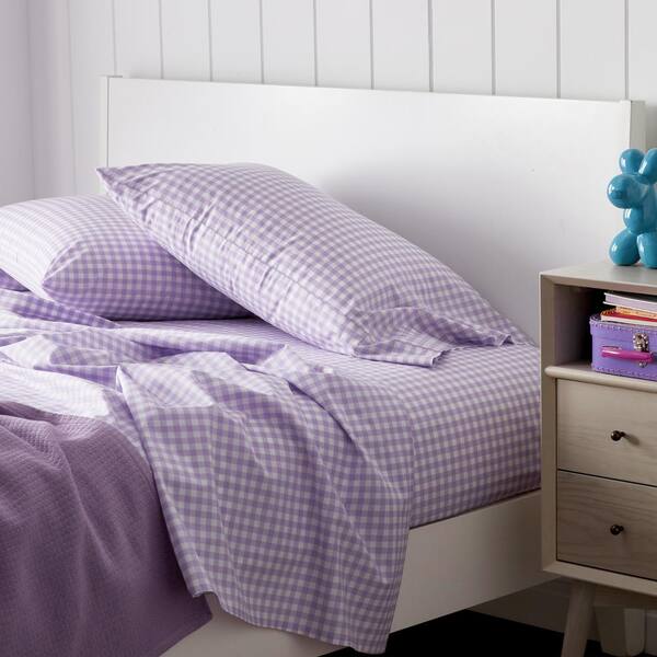 The Company Kids Gingham 4 Piece Lilac Plaid 200 Thread Count Organic Cotton Percale Full Sheet Set 30354l F Home Depot - Purple Gingham Twin Bedding The Company Kids Gingham 4 Piece Lilac Plaid 200 Thread Count Organic Cotton Percale Full Sheet Set 30354l F Home Depot - Purple Gingham Twin Bedding