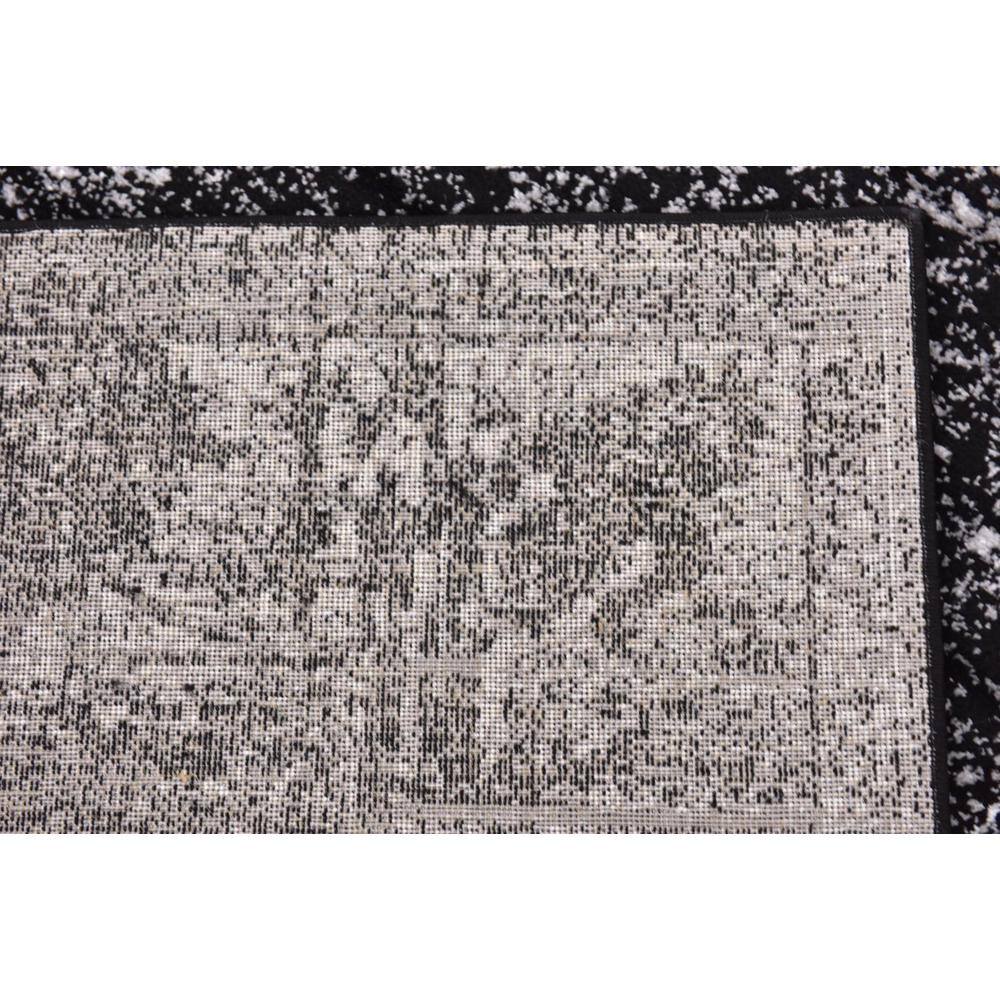 Sofia Collection Black and Ivory 6' Square Synthetic Area Rug