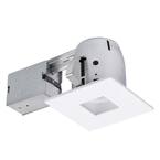 4 in. White LED IC Rated Swivel Spotlight Square Recessed Lighting Kit Dimmable Downlight
