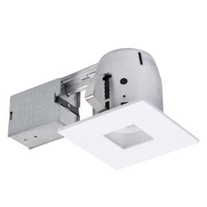 LED Square Glare Control / Directional 4 in. White Recessed Kit