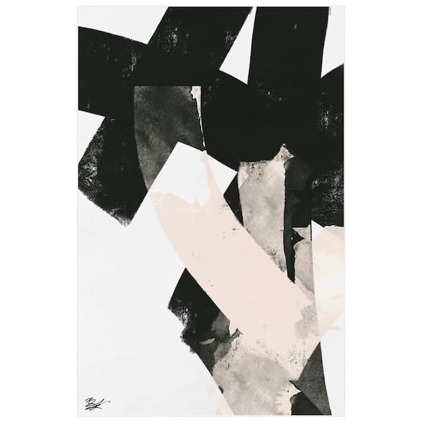 Black 5 ft. x 8 ft. Nordic II Washable Abstract Art Area Rug