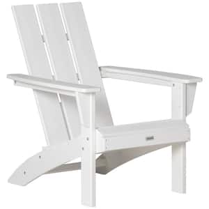 White Plastic Adirondack Chair with High Back and Wide Seat