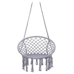 33.07 in. Swing Cotton Rope Hammock Chair in Gray