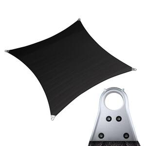 20 ft. x 20 ft. Super Ring Square Shade Sail - Black