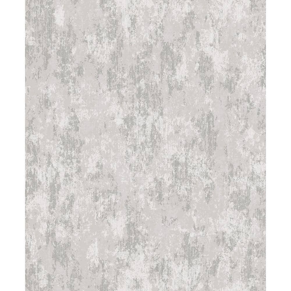 Lustre Collection Silver Industrial Concrete Metallic Finish Paper on Non-w