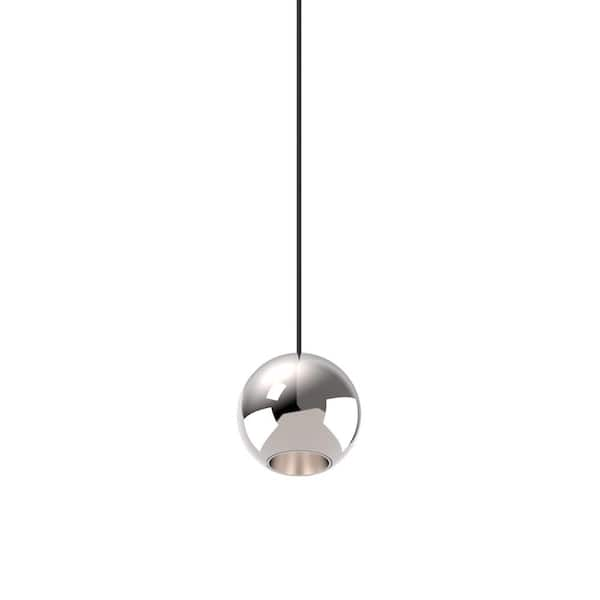 KUZCO Exo 2 in. 1 Light 7-Watt Chrome Integrated LED Pendant Light ...