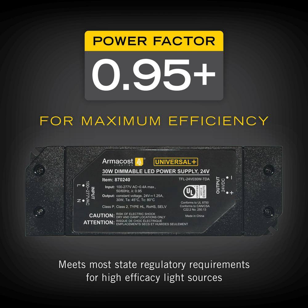 Compact Black 30-Watt Dimmable LED Driver