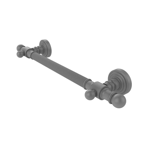Allied Brass Waverly Place Collection 16 in. Reeded Grab Bar in Matte Gray