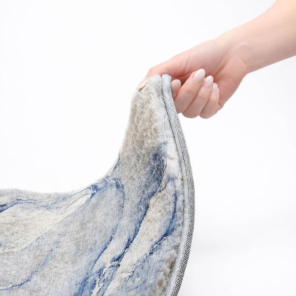 Dream Shag Premium Machine Washable Abstract ADS516 Navy 8 ft. x 10 ft. Area Rug