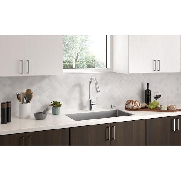 Raviv® Pull-Down Faucet and 33-Inch Stainless Steel Single-Bowl