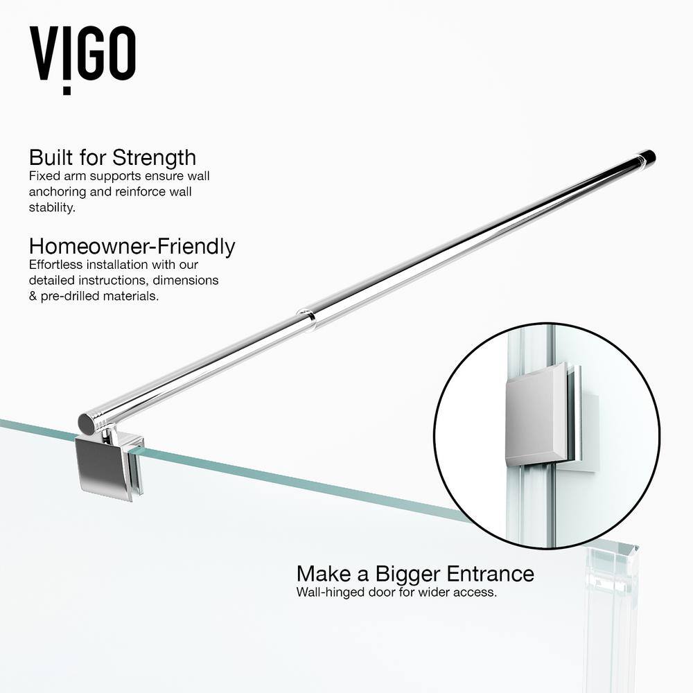 Pacifica 48" Frameless Clear Glass Shower Enclosure with Chrome Finish