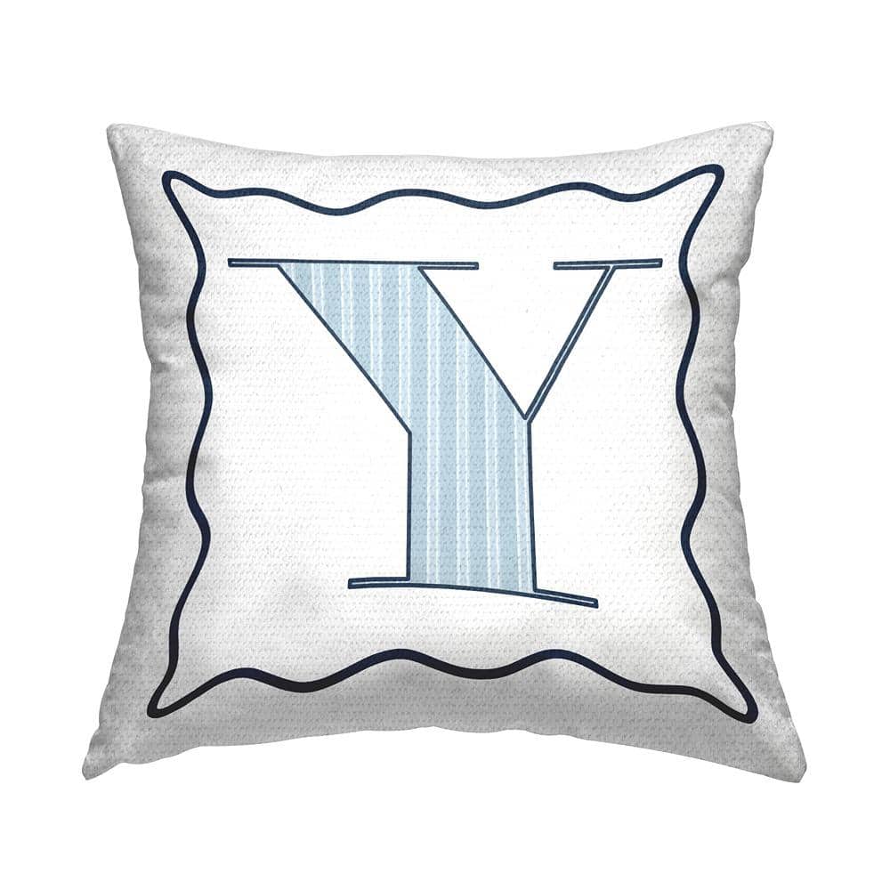 Polka Dot Blue Letter Y Square Outdoor Throw Pillow price history on PriceWatchPro