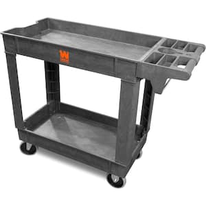 Polypropylene Lightweight 500-Pound Capacity Kitchen Cart with Two-Shelf