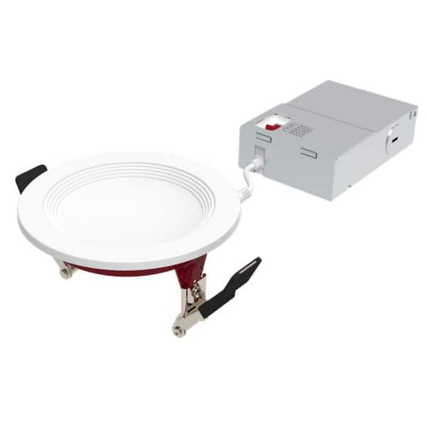 4 in. Fire Rated Slim Adjustable CCT Non-IC Rated Dimmable Indoor Outdoor Integrated LED Recessed Baffle Trim