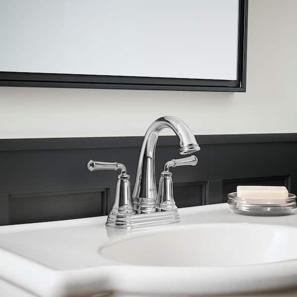 Delancey 4 in. Centerset 2-Handle Bathroom Faucet with Pop-Up Drain in Polished Chrome
