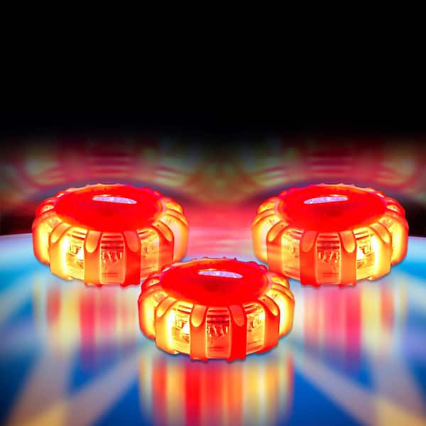 Rechargeable LED Road Flares - Flashing Roadside Safety and Emergency Lights