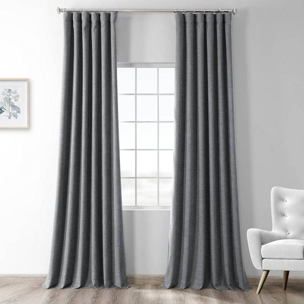 Exclusive Fabrics Furnishings Modern Grey Solid Thermal Rod Pocket   Modern Grey Exclusive Fabrics Furnishings Room Darkening Curtains Fhwl 190703 96 64 1000 