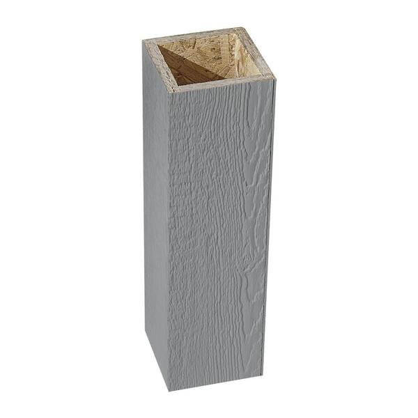 DIAMOND KOTE 4 in. x 4 in. x 12 ft. Pelican Woodgrain Composite Prefinished Pro-Post Trim Wrap with Glue Column Kit