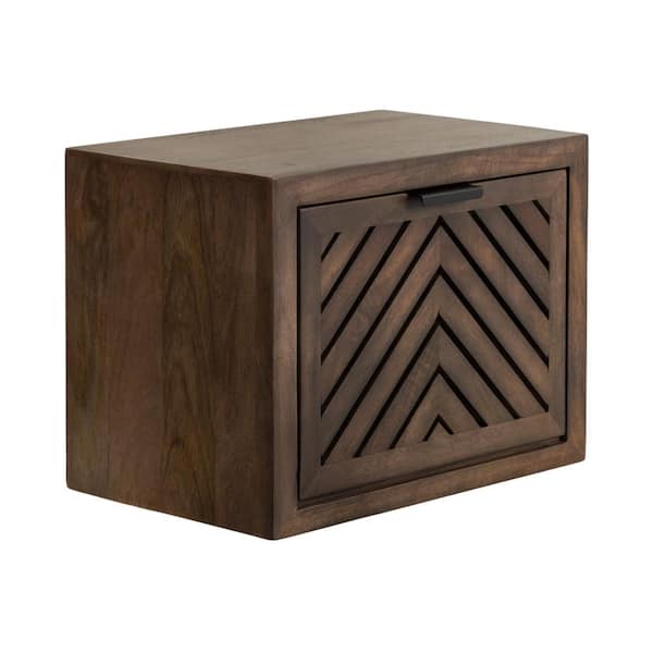 Kate and Laurel Mezzeta 16.00 in. Natural Rectangle Solid Wood End Table