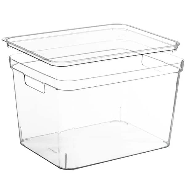 Clear Storage Container with Lid for Kitchen Pantry Cabinet and Fridge, Large, 8.75 in. H x 14 in. W x 10.5 in. D