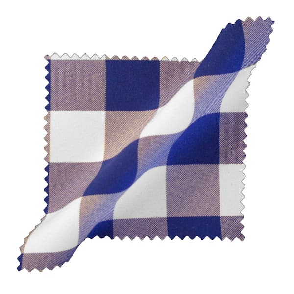 LA Linen 58 in. x 58 in. White and Royal Blue Polyester Gingham Checkered Square Tablecloth