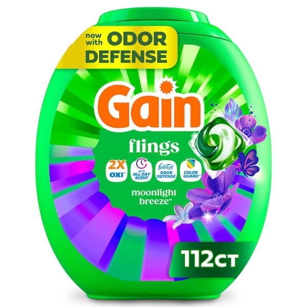 Flings HE 3 in 1 Moonlight Breeze Scent Laundry Detergent Pods, 112-Count