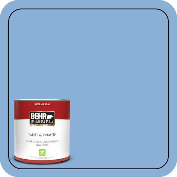 BEHR PREMIUM PLUS 1 qt. #PPU15-12 Bluebird Flat Low Odor Interior Paint & Primer